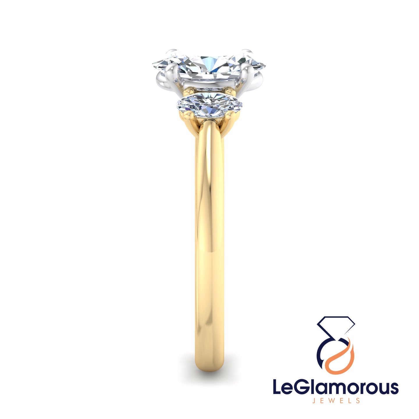 Trilogy Oval Cut Three Stone Engagement Ring For Anniversary Gift