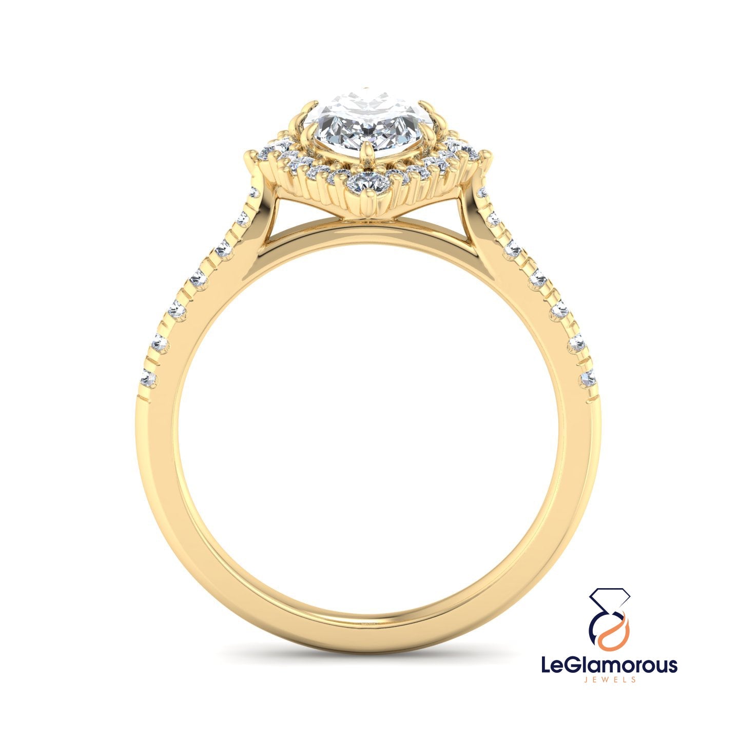 Marquise Lab Grown Diamond Halo Engagement Ring For Anniversary Gift For Her