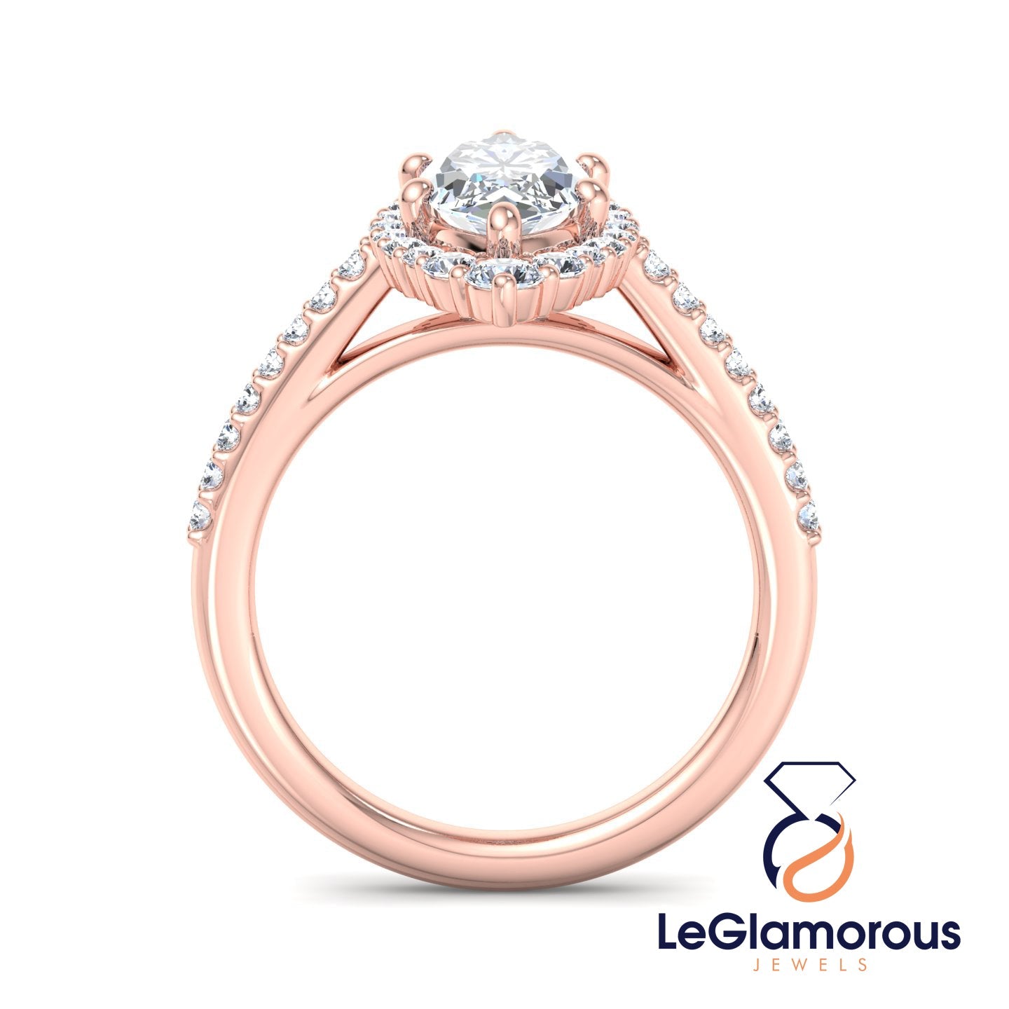 Marquise Cut Halo Lab Grown Diamond Engagement Ring For Anniversary Gift