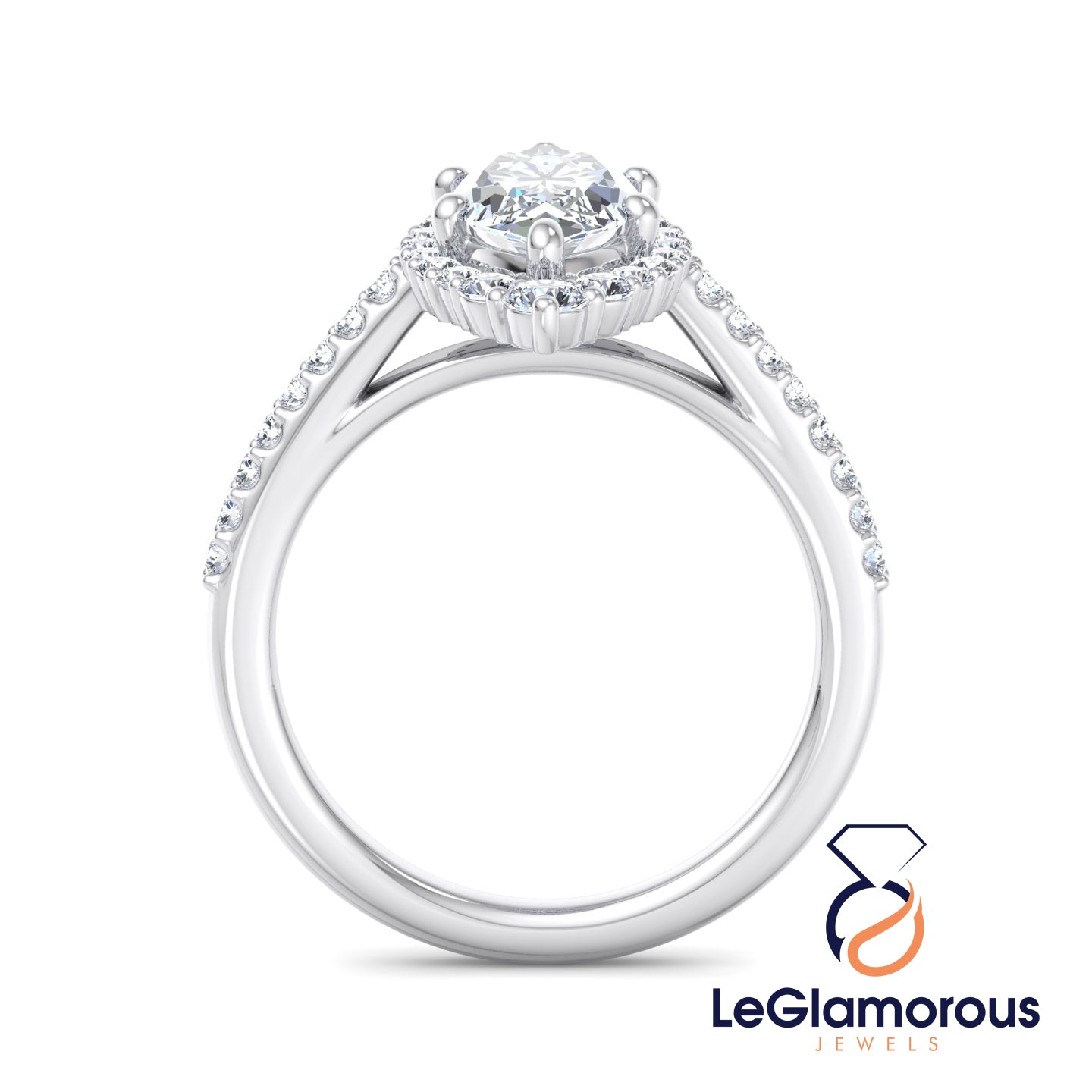 Marquise Cut Halo Lab Grown Diamond Engagement Ring For Anniversary Gift