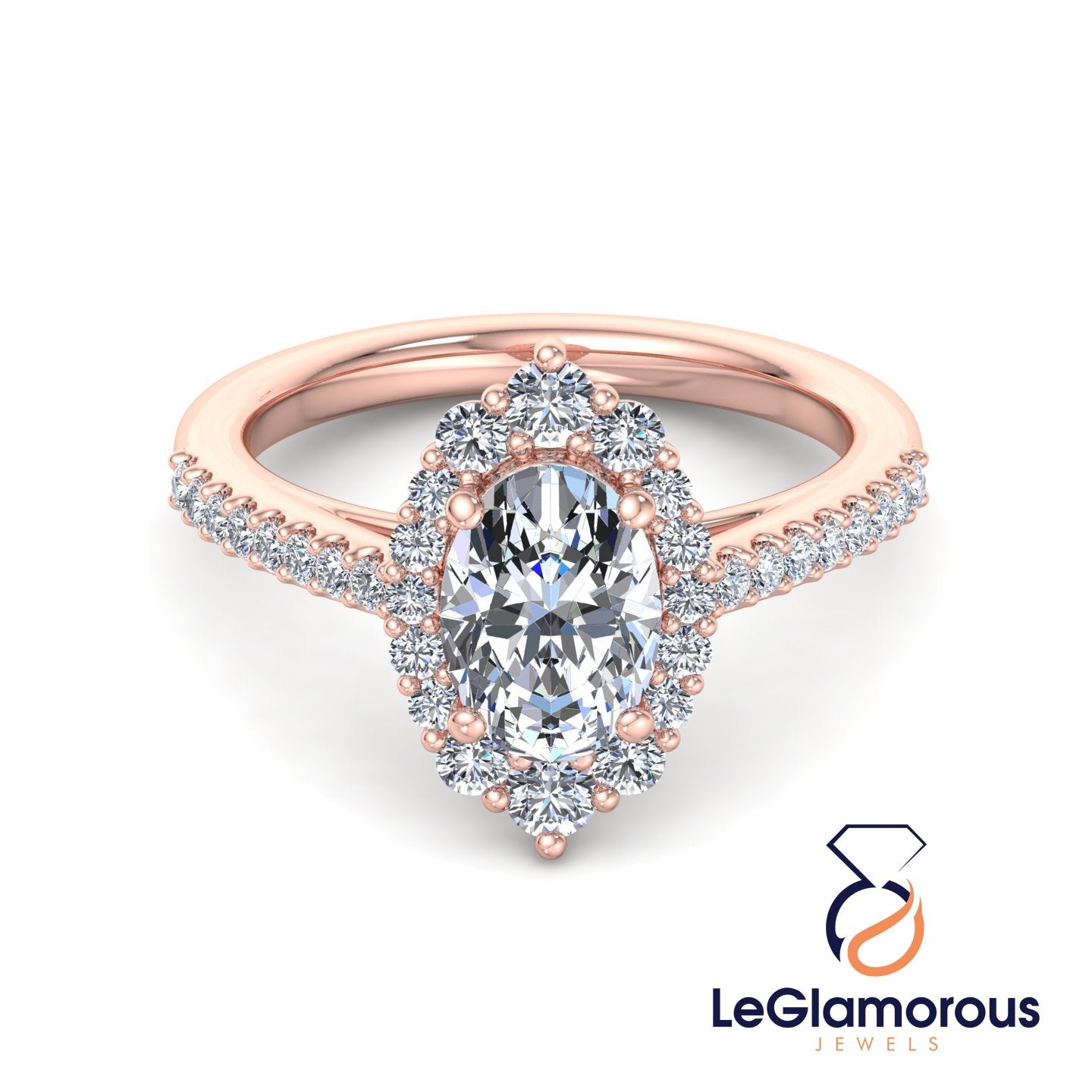 Oval Lab Grown Diamond Engagement Ring For Anniversary Gift