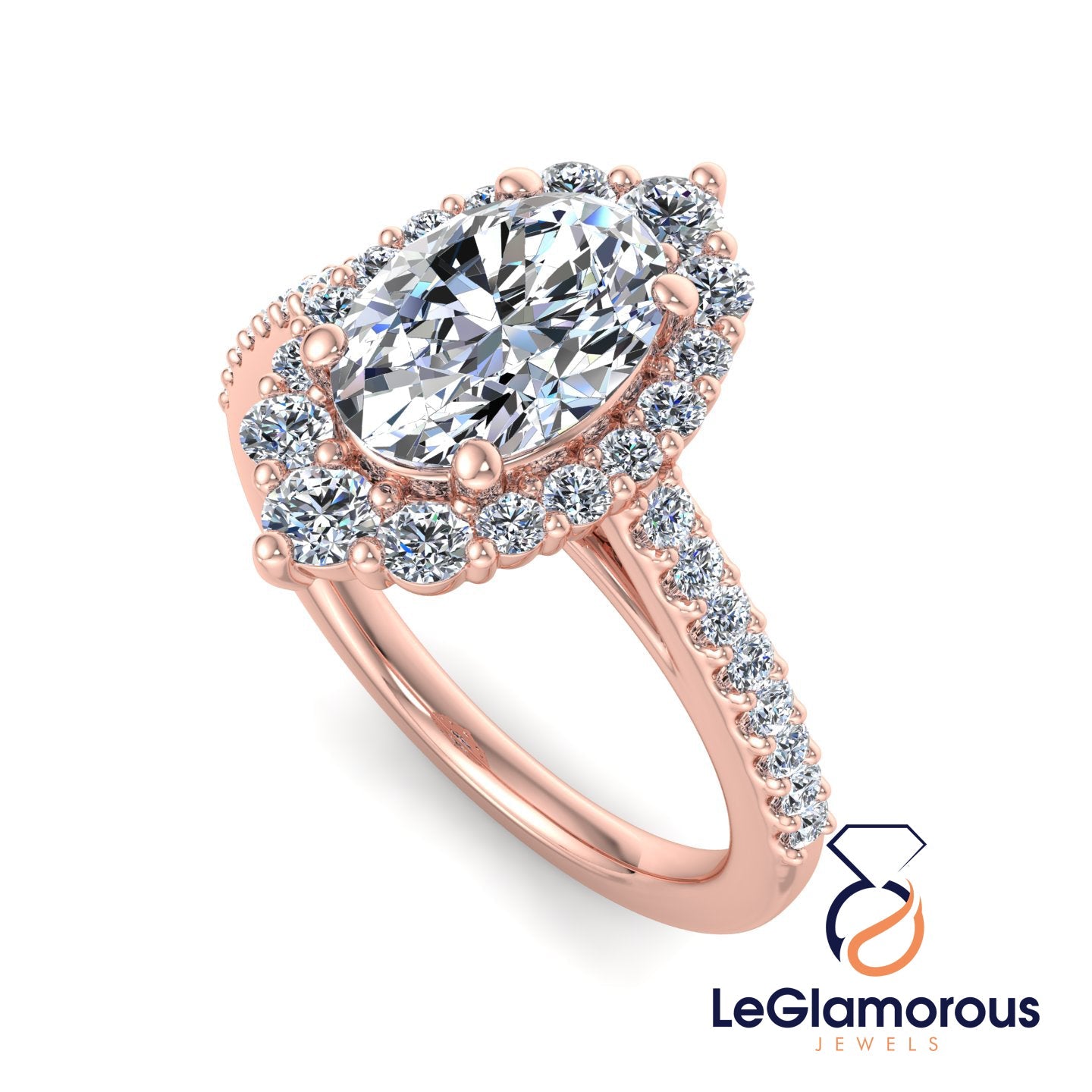 Oval Lab Grown Diamond Engagement Ring For Anniversary Gift