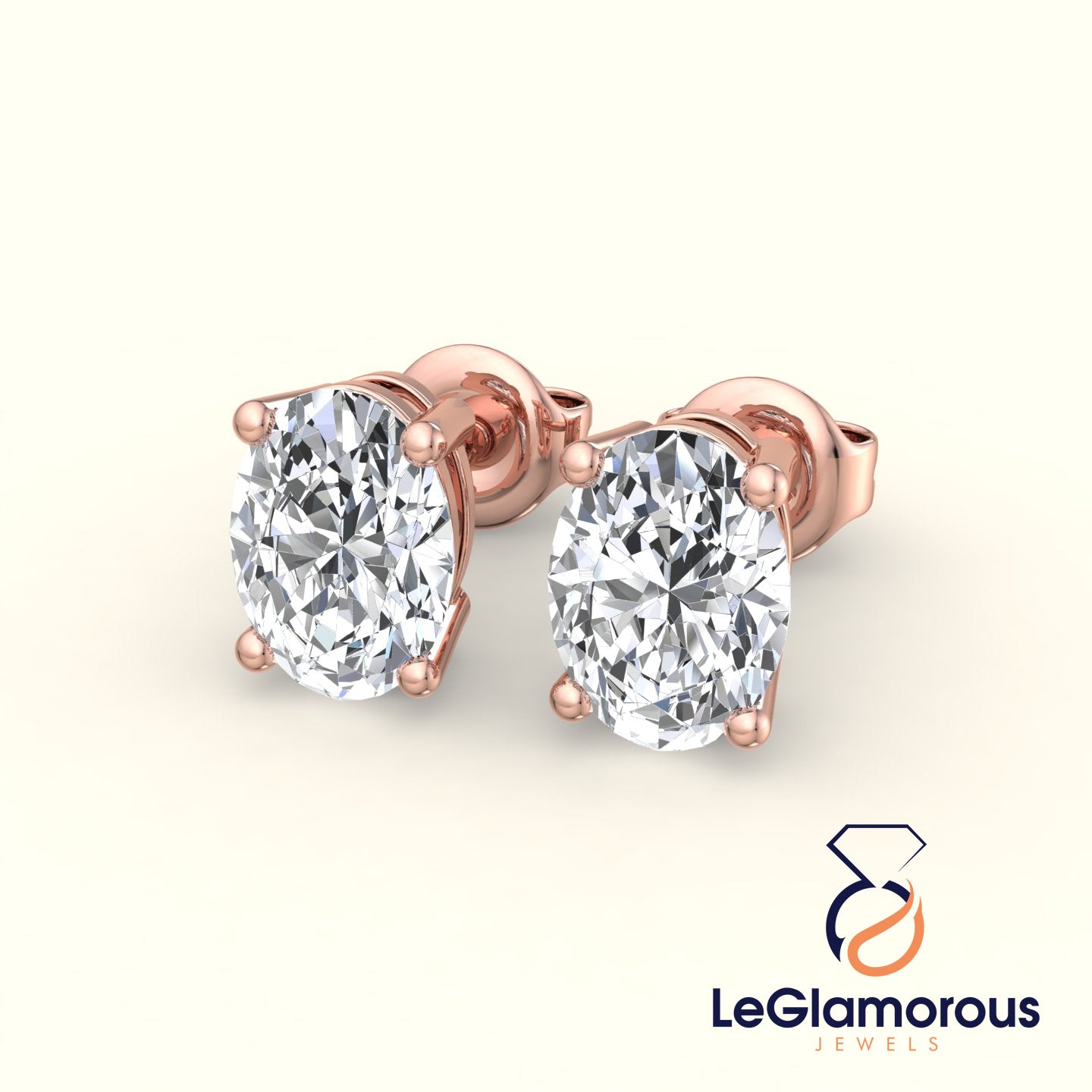 Oval Cut Lab Grown Diamond Stud Earrings, EF/VS Lab Diamond Wedding Earrings