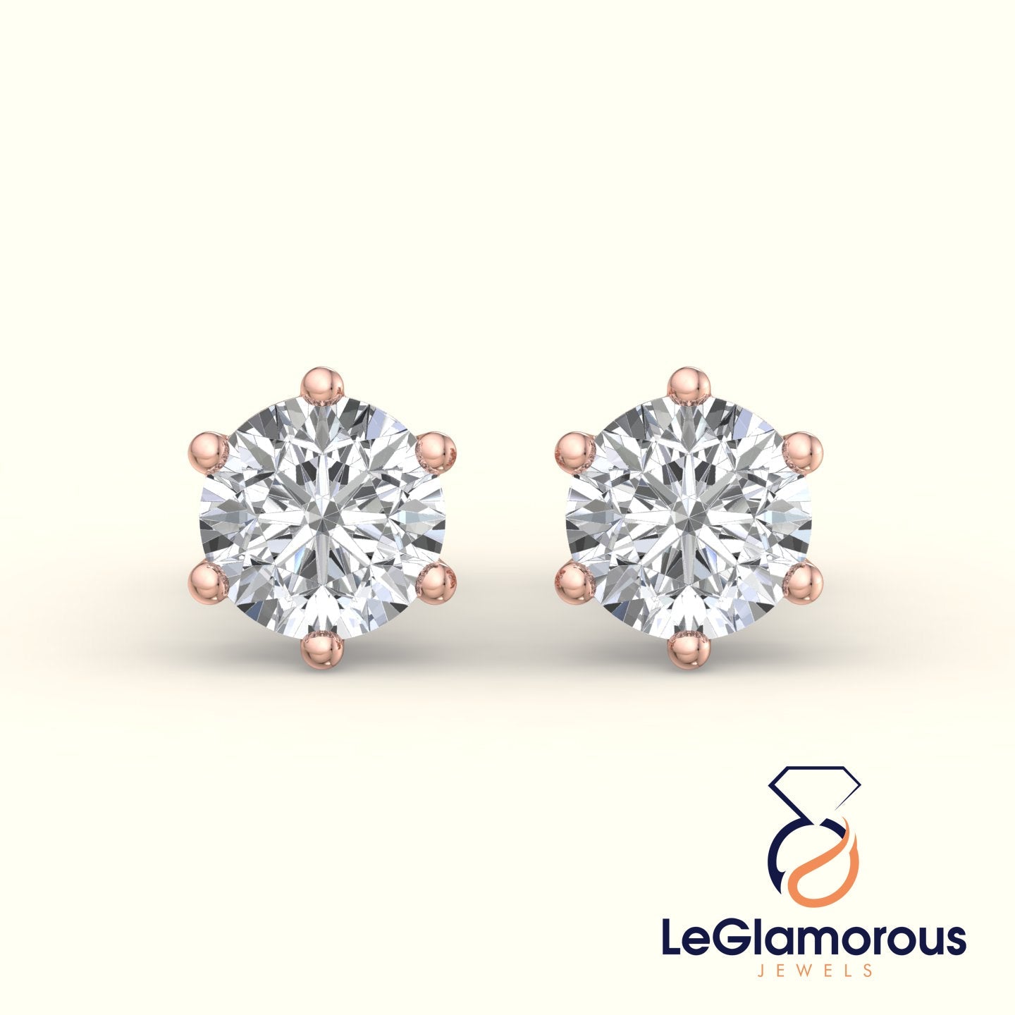 Lab Grown Diamond Stud Earrings, EF/VS Lab Diamond Wedding Earrings