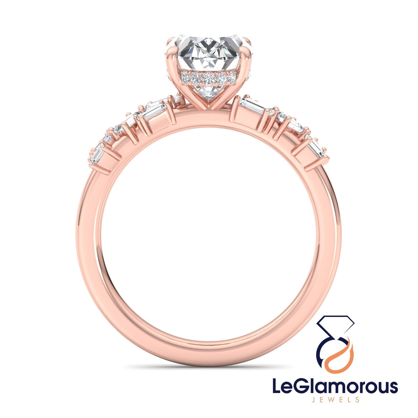 Oval Cut Hideen Halo Pave Style Moissanite Diamond Engagement Ring For Wedding Gift