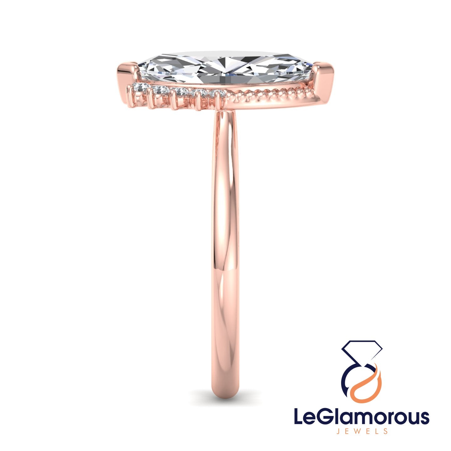 Unique Marquise Cut Lab Grown Diamond Engagement Ring For Anniversary Gift