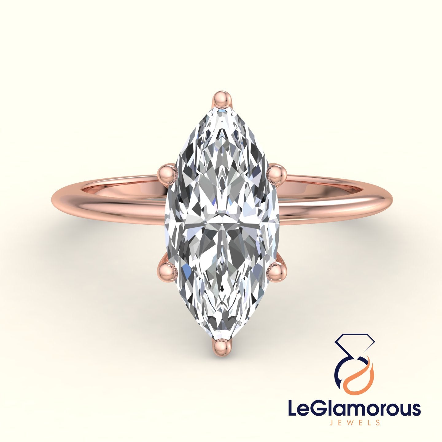 Marquise Solitaire Lab Grown Diamond Engagement Ring For Christmas Gift