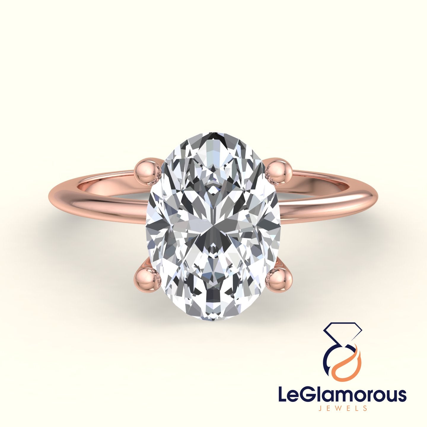 Oval Solitaire Lab Grown Diamond Engagement Ring For Christmas Gift