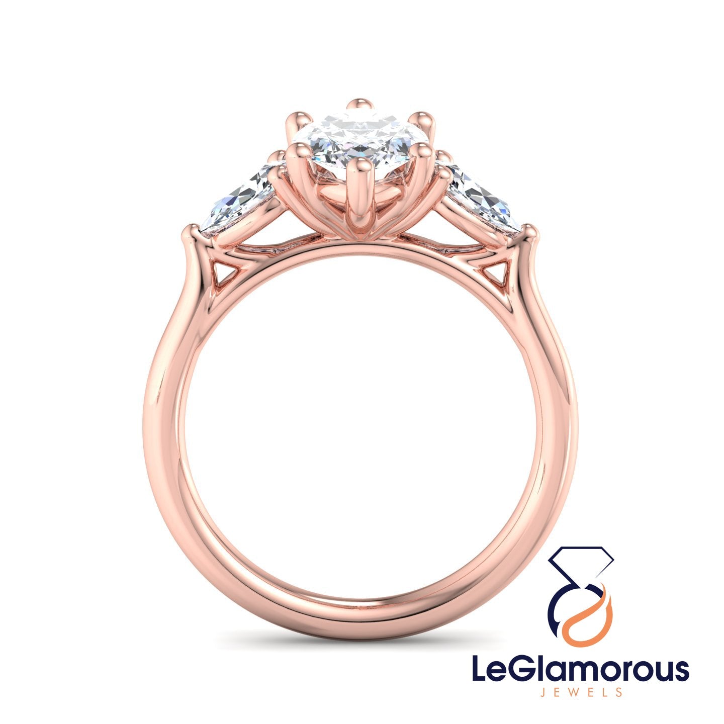 Marquise Cut Three Stone Engagement Ring For Anniversary Gift