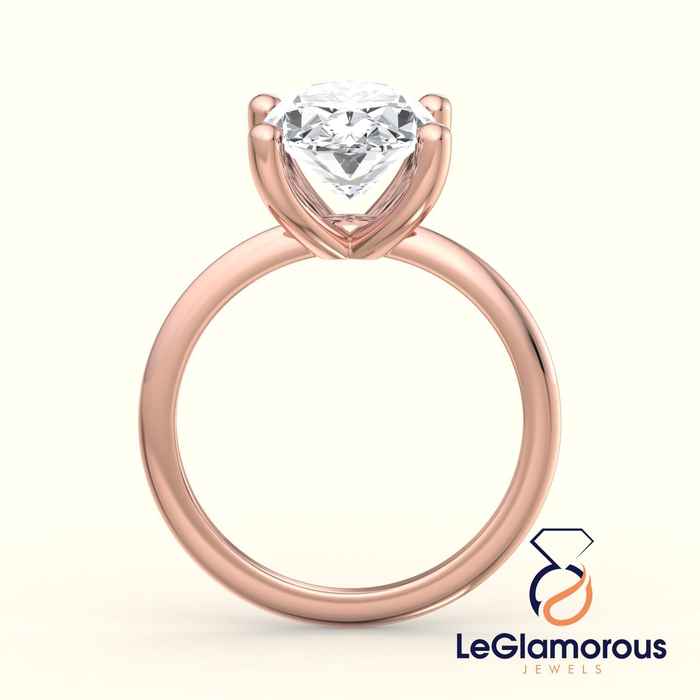 Oval Solitaire Lab Grown Diamond Engagement Ring For Christmas Gift