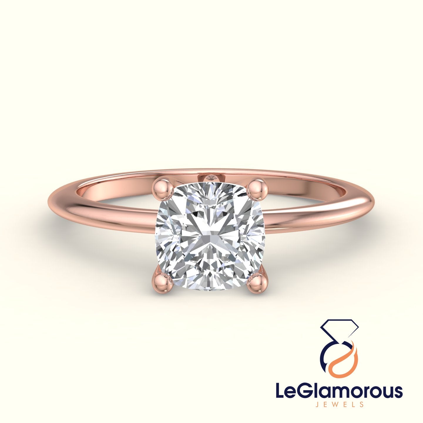 Squre Cushion Solitaire Lab Grown Engagement Ring For Anniversary Gift