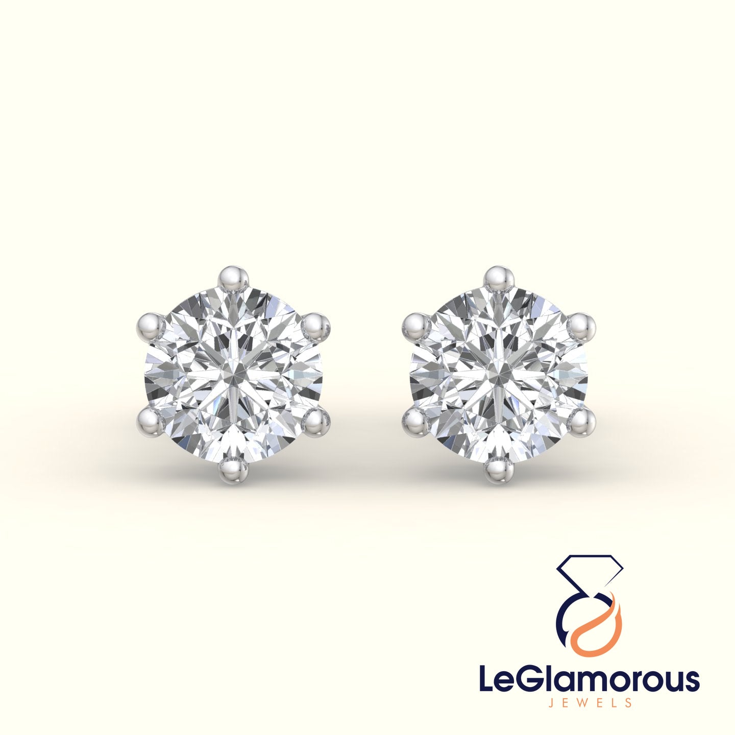 Lab Grown Diamond Stud Earrings, EF/VS Lab Diamond Wedding Earrings