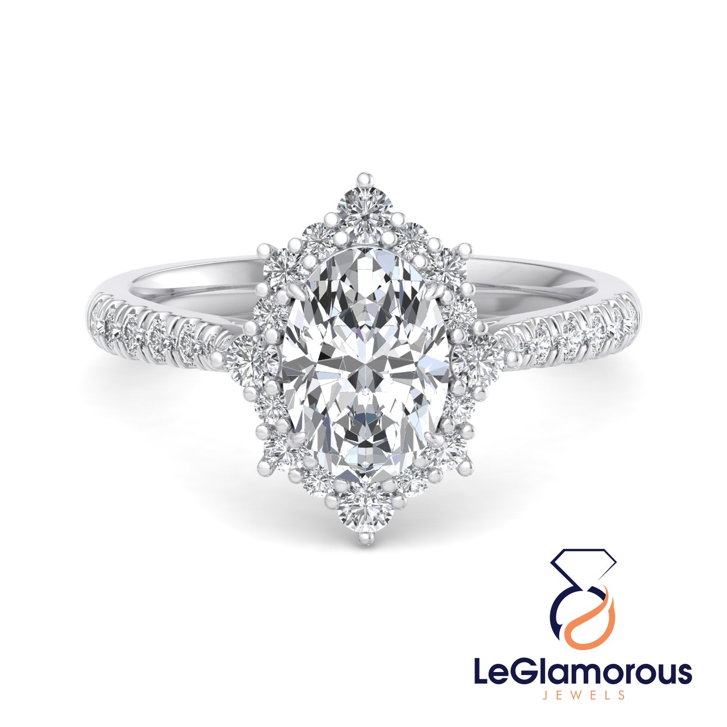 Oval Lab Grown Diamond Engagement Ring For Anniversary Gift For Her