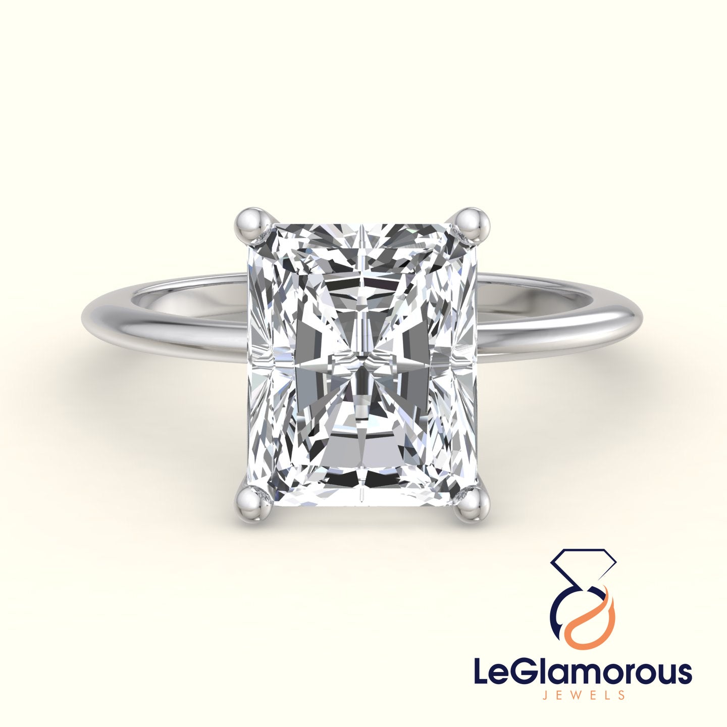 Radiant Solitaire Lab Grown Diamond Engagement Ring For Wedding Gift
