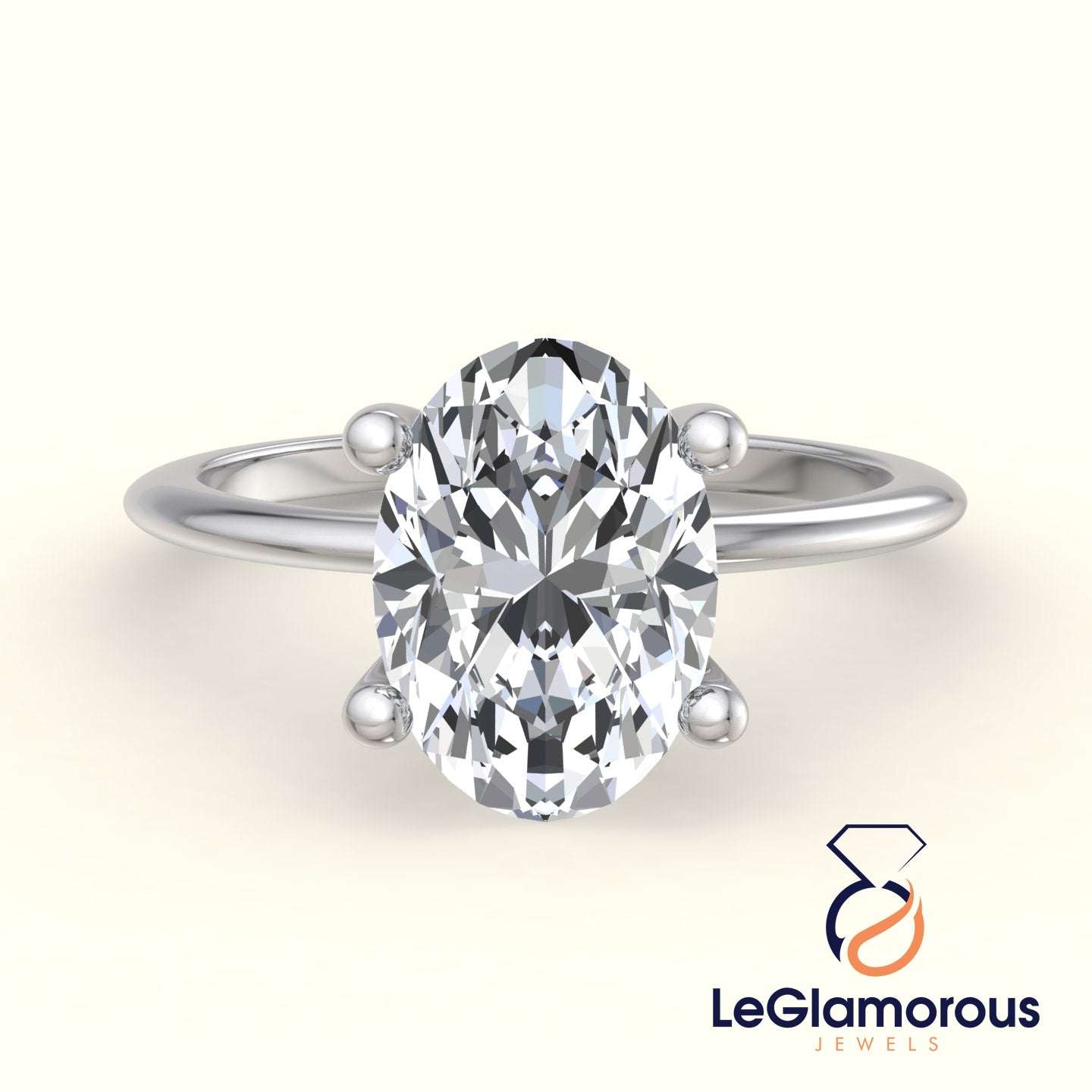 Oval Solitaire Lab Grown Diamond Engagement Ring For Christmas Gift