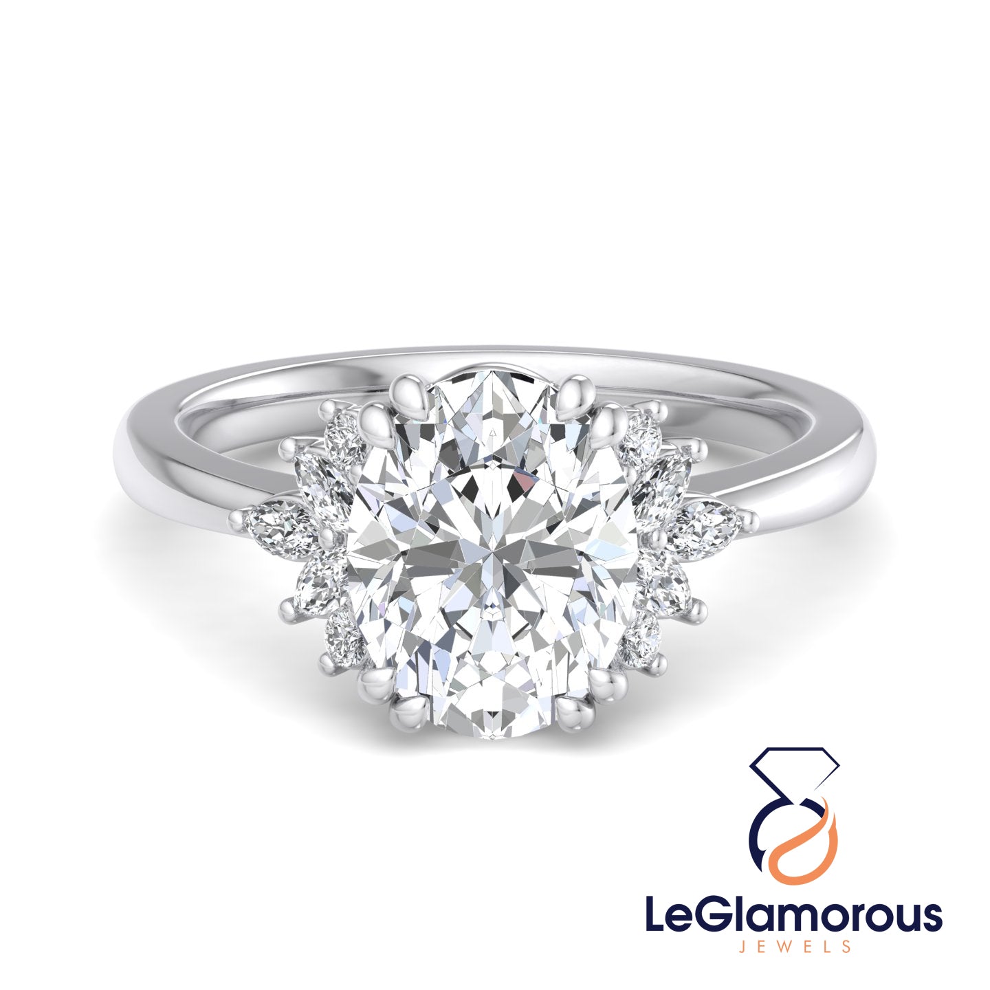 Oval Cut Lab Grown Diamond Engagement Ring For Anniversary Gift