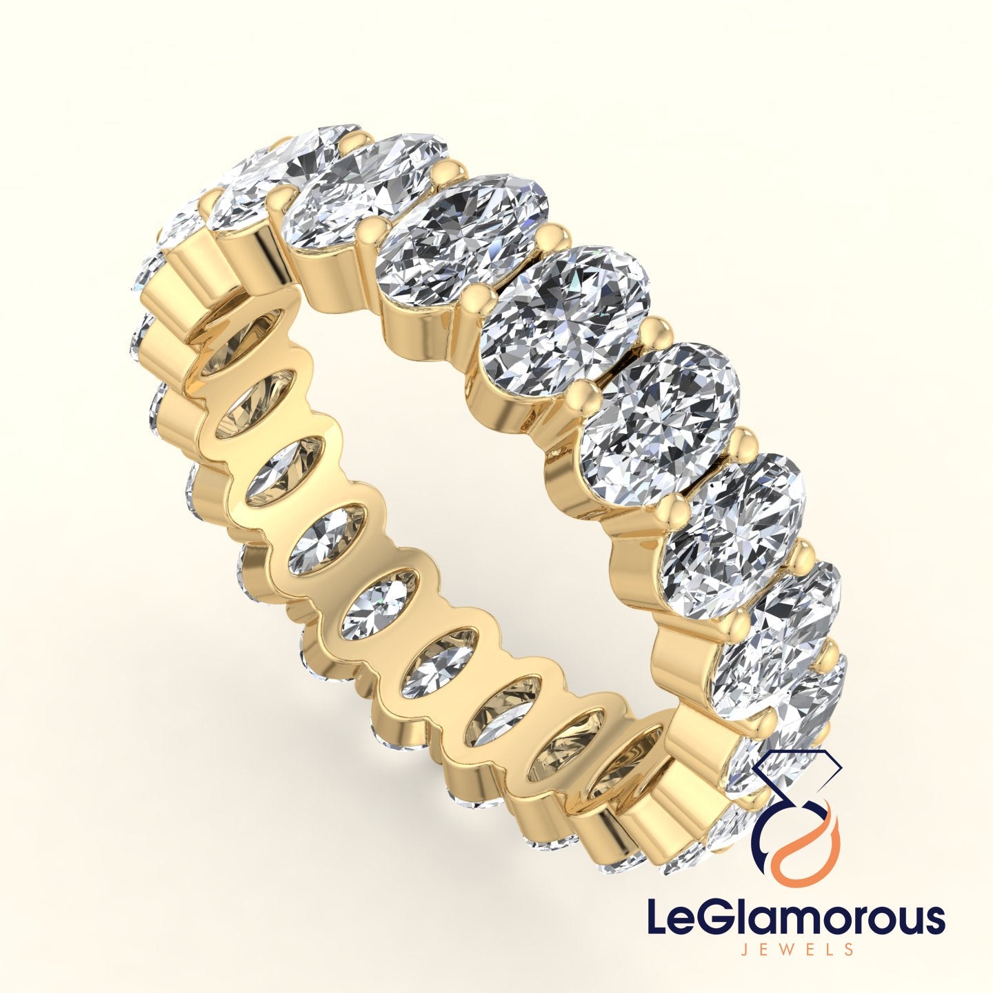 5*3 MM Oval Cut Lab Grown Diamond Full Eternity Band For Anniversary Gift