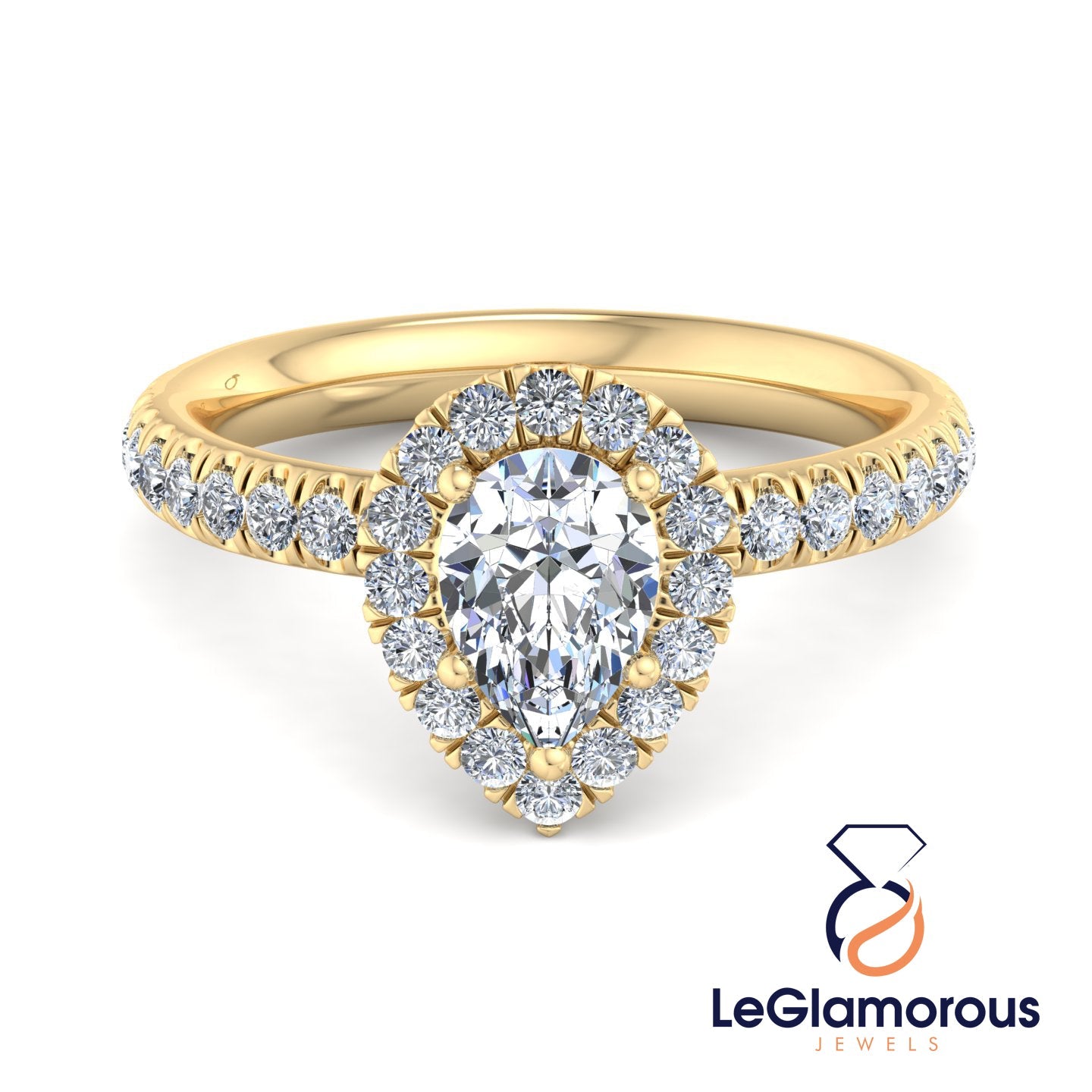 PearLab Grown Diamond Halo Engagement Ring For Anniversary Gift