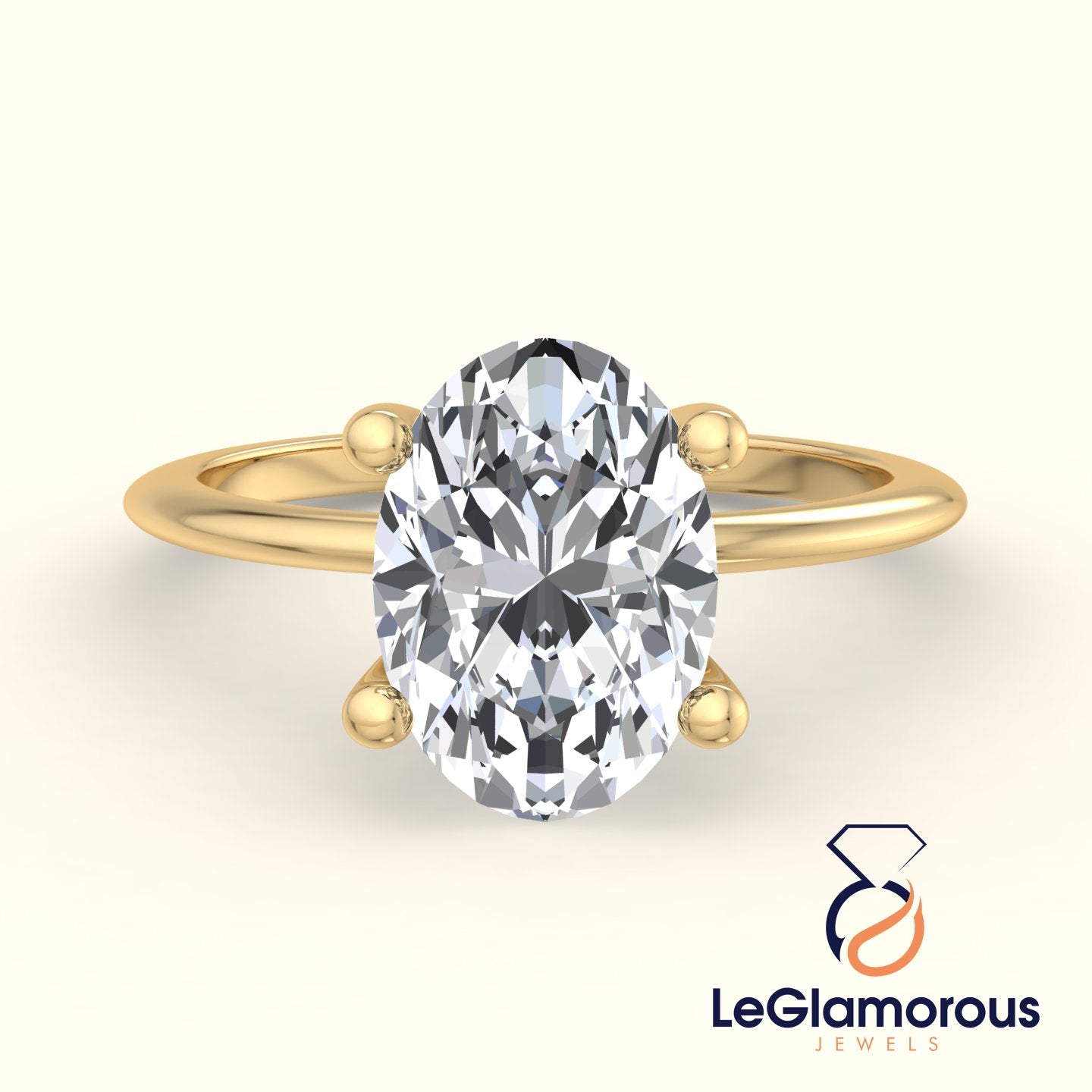 Oval Solitaire Lab Grown Diamond Engagement Ring For Christmas Gift