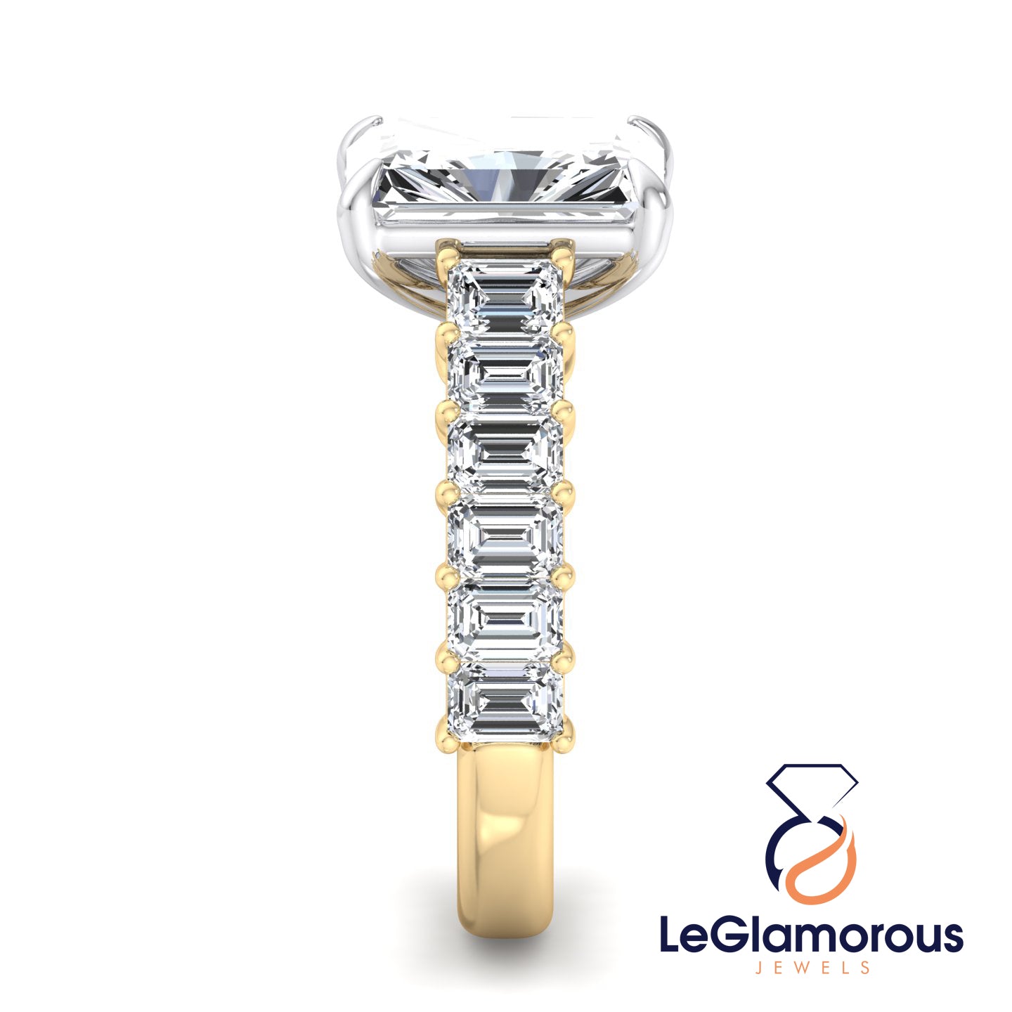 Radiant Cut Lab Grown Diamond Pave Setting Engagement Ring For Wedding Gift