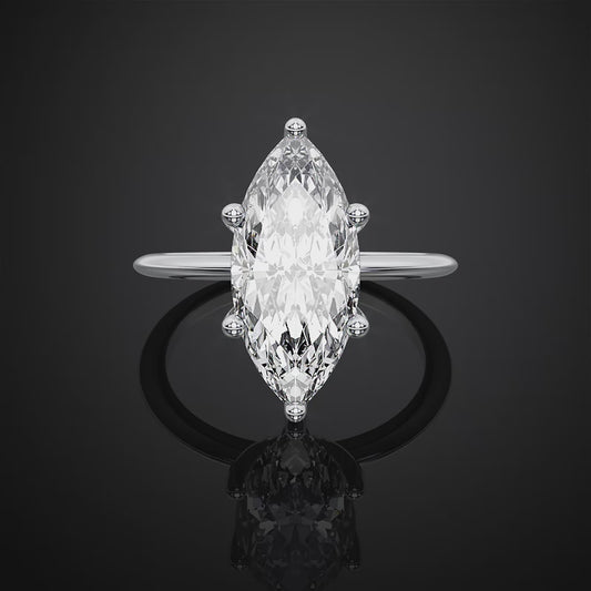 Marquise Solitaire Lab Grown Diamond Engagement Ring For Christmas Gift