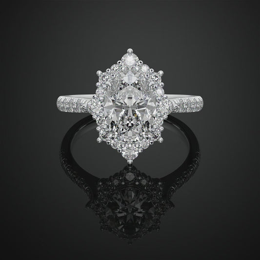Oval Lab Grown Diamond Engagement Ring For Anniversary Gift For Her
