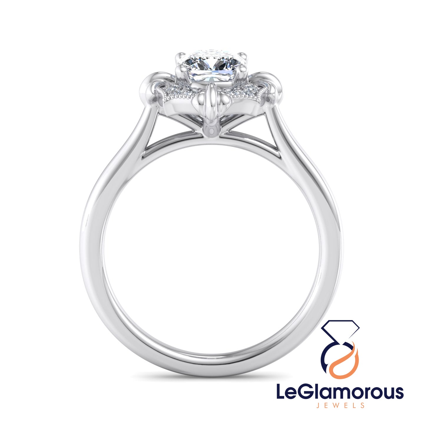 Vintage Cushion Cut Lab Grown Diamond Engagement Ring For Anniversay