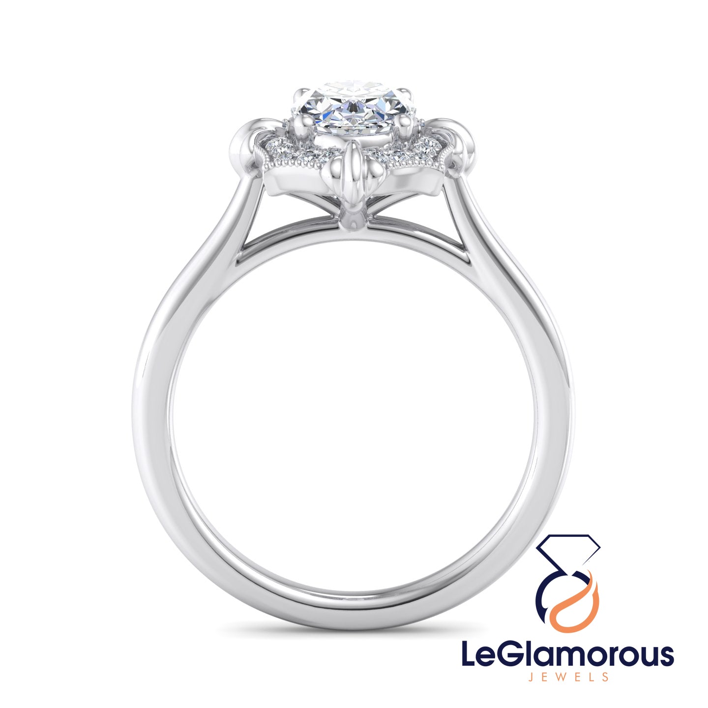 Vintage Oval Cut Lab Grown Diamond Engagement Ring For Anniversay