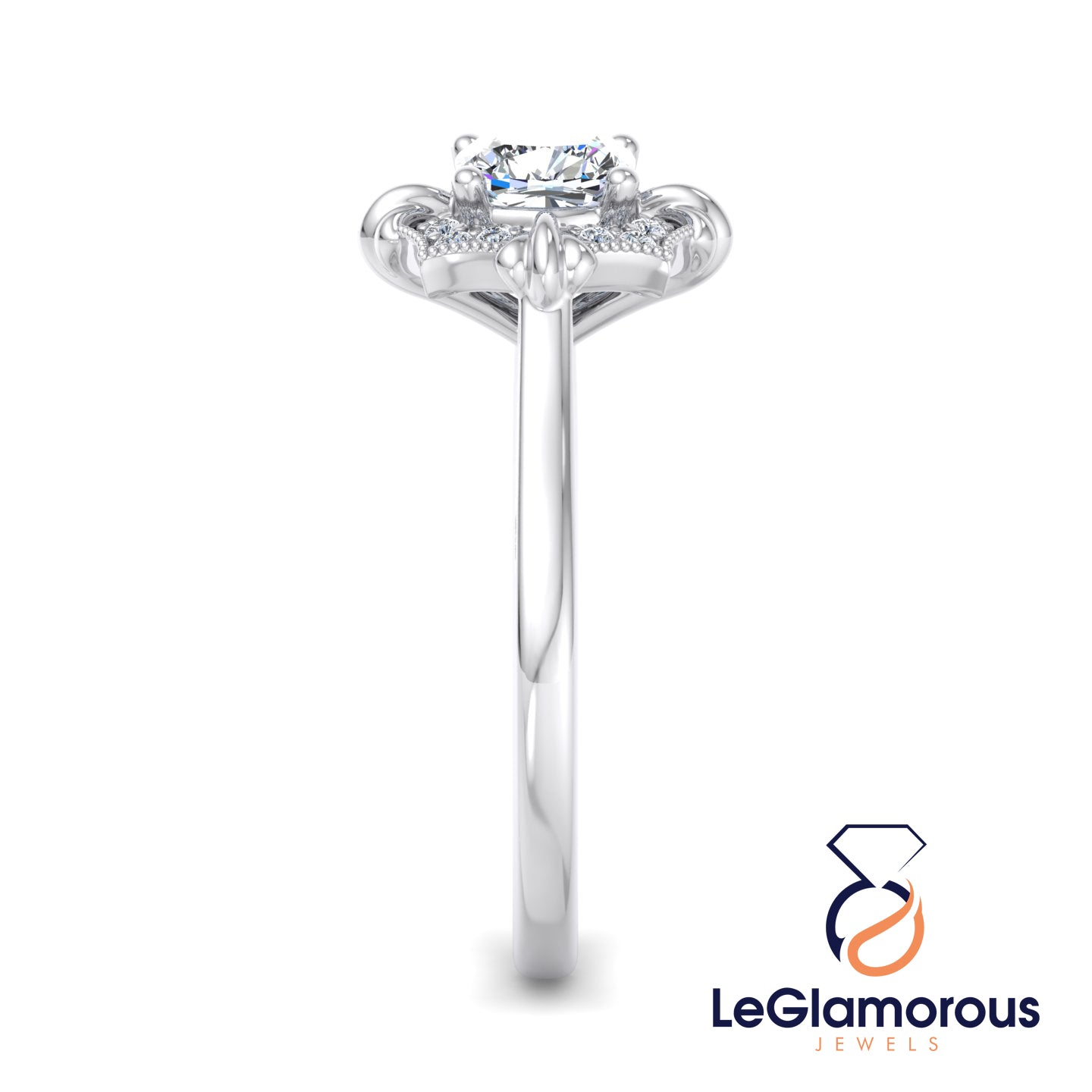 Vintage Cushion Cut Lab Grown Diamond Engagement Ring For Anniversay