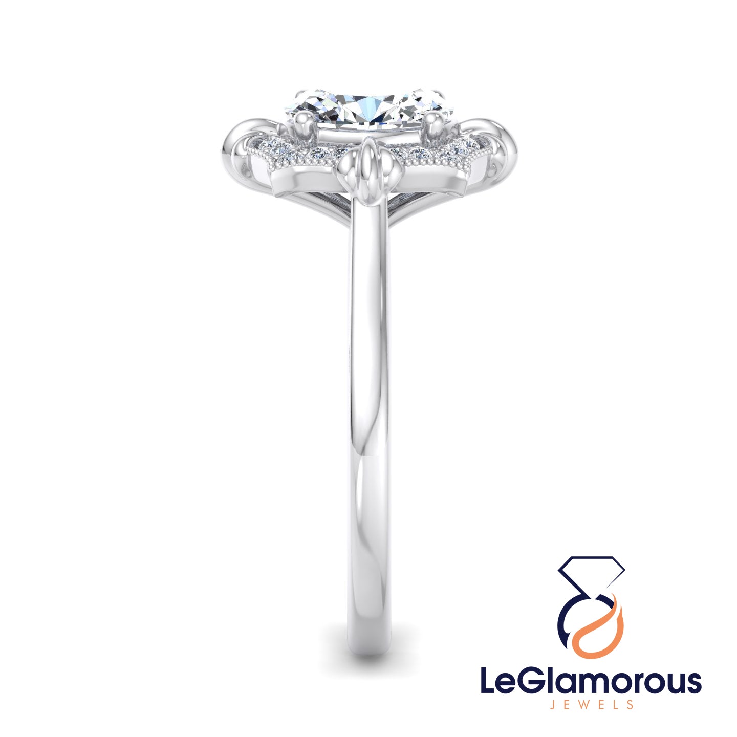Vintage Oval Cut Lab Grown Diamond Engagement Ring For Anniversay