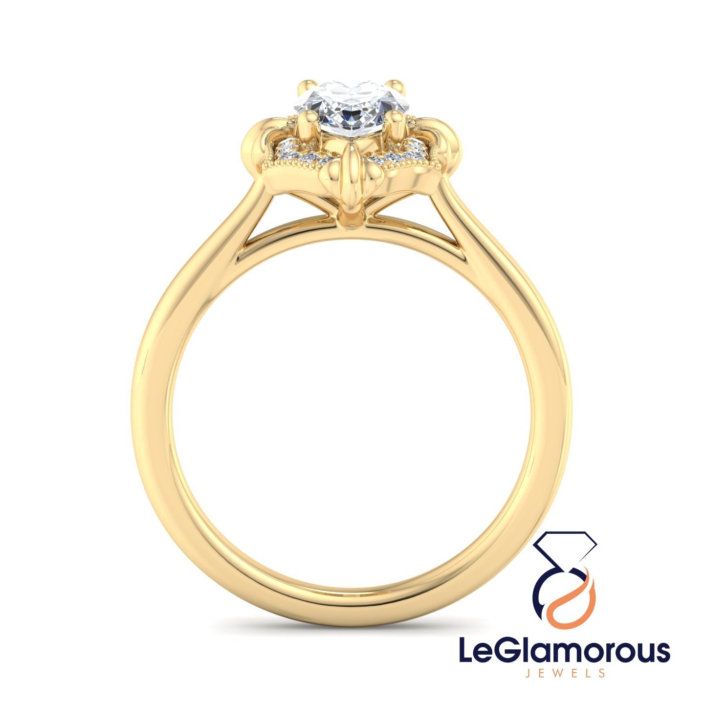 Vintage Marquise Cut Moissanite Diamond Engagement Ring For Her