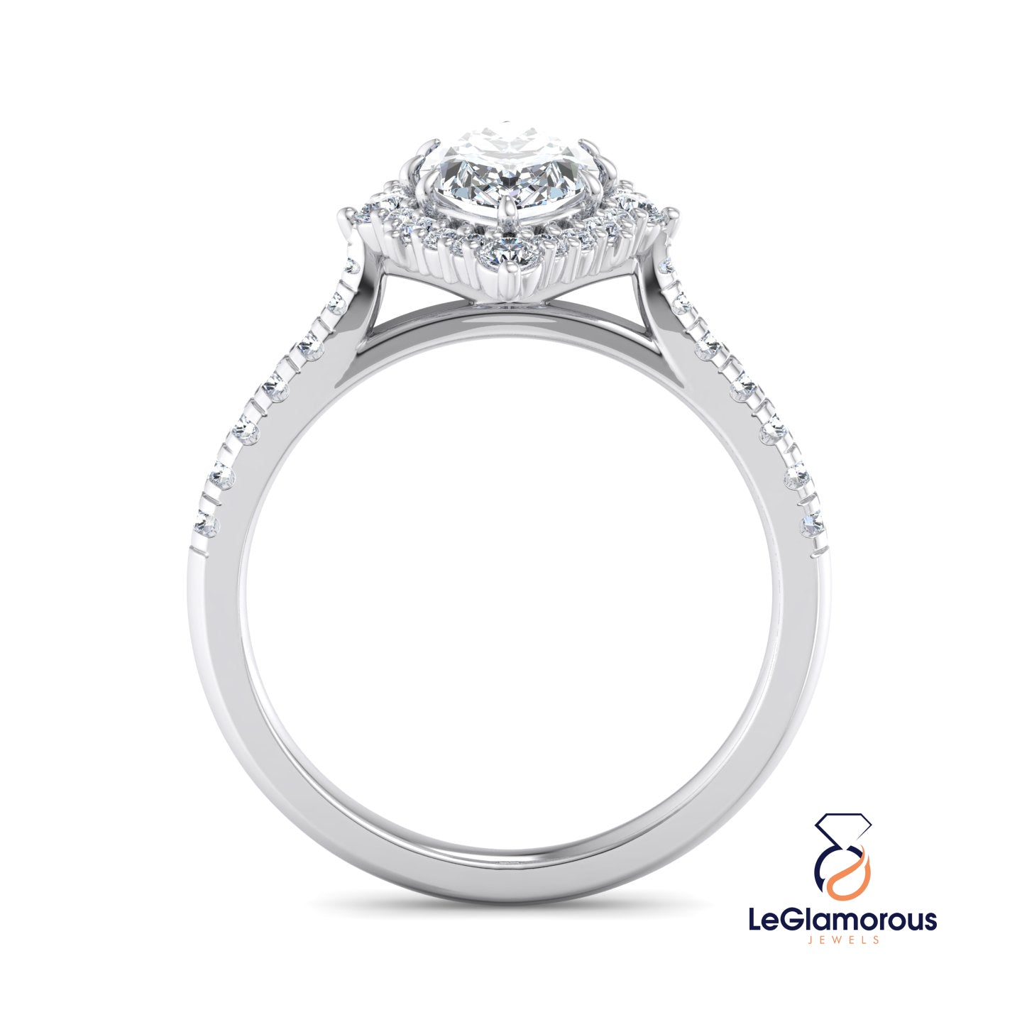 Marquise Lab Grown Diamond Halo Engagement Ring For Anniversary Gift For Her