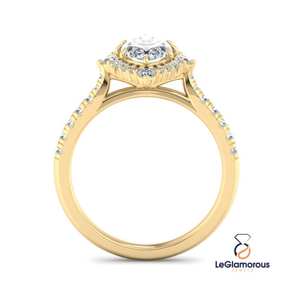 Marquise Lab Grown Diamond Halo Engagement Ring For Anniversary Gift For Her