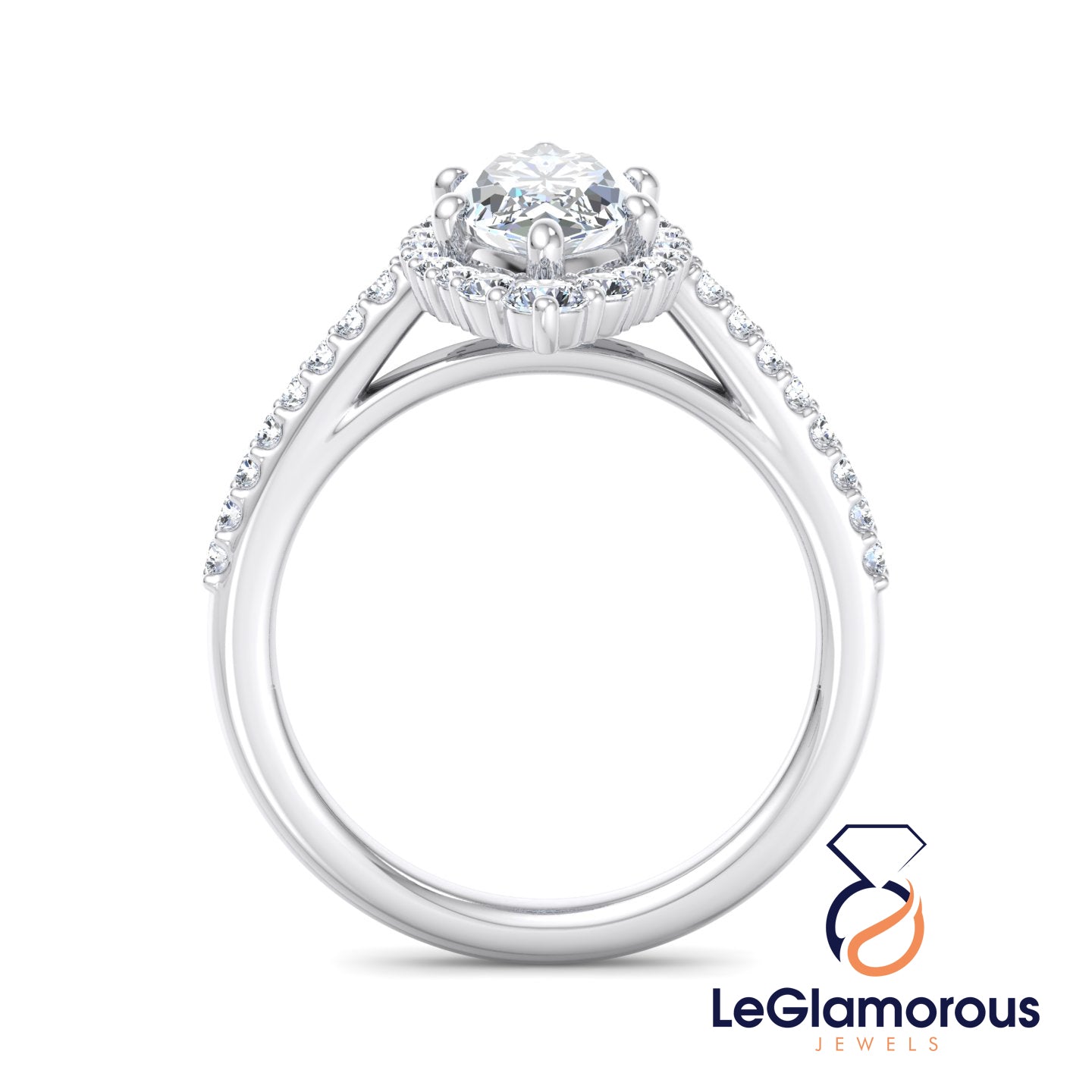 Marquise Cut Halo Moissanite Diamond Engagement Ring For Anniversary Gift