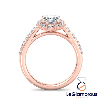 Oval Lab Grown Diamond Engagement Ring For Anniversary Gift