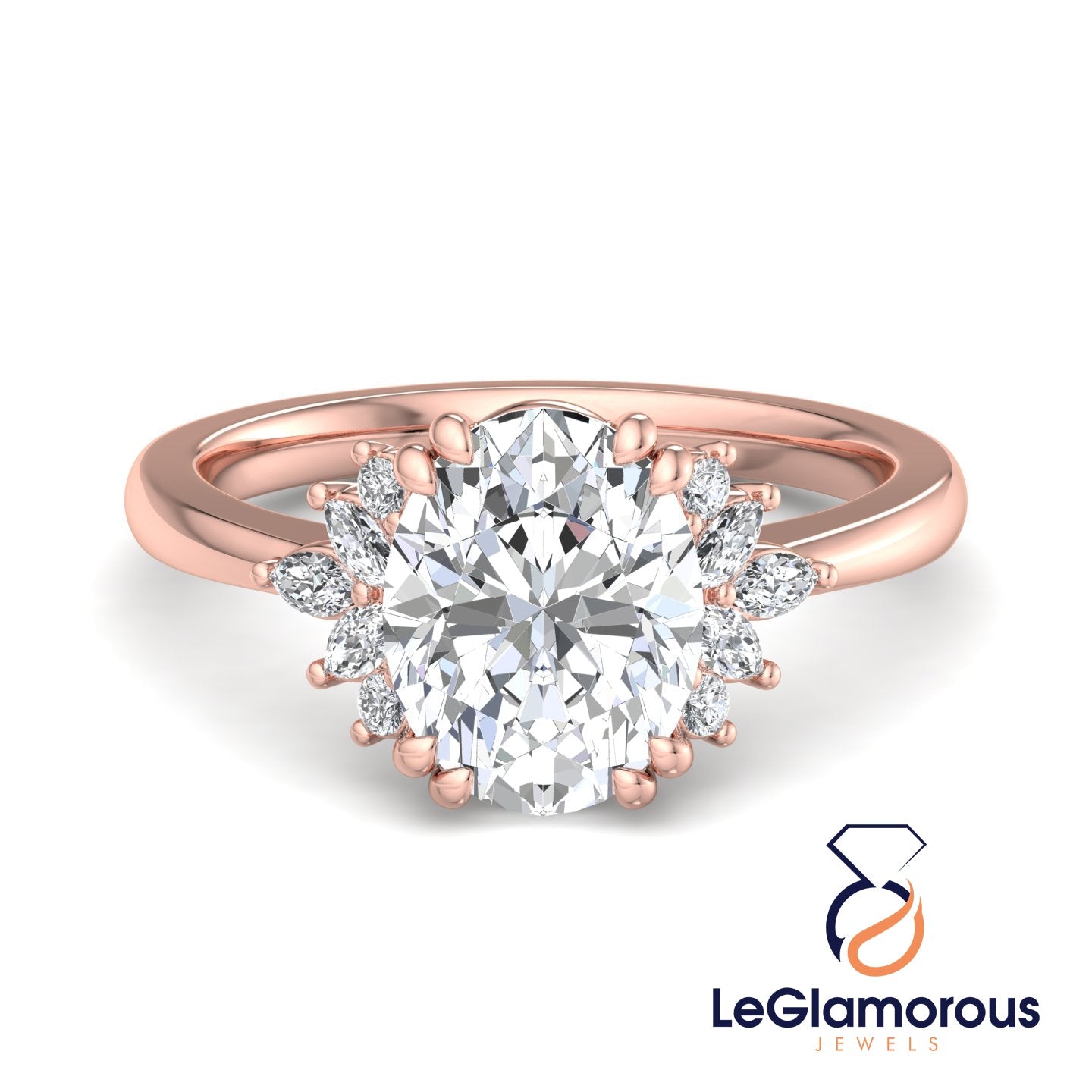 Oval Cut Lab Grown Diamond Engagement Ring For Anniversary Gift