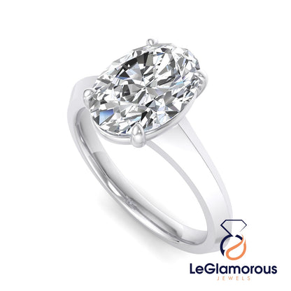 Oval Solitaire Moissanite Diamond Engagement Ring For Christmas Gift