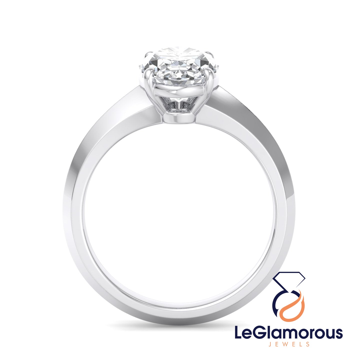 Oval Solitaire Lab Grown Diamond Engagement Ring For Christmas Gift