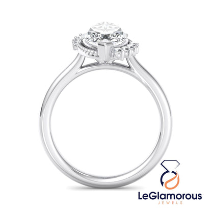 Unique Marquise Cut Moissanite Diamond Engagement Ring For Anniversary Gift