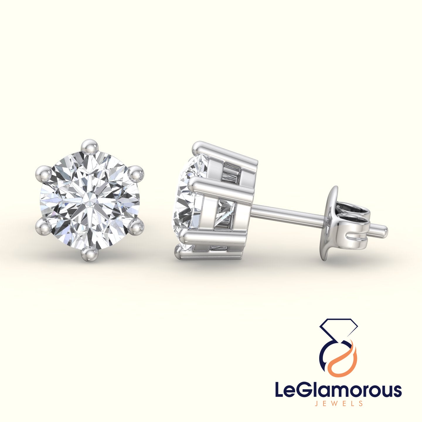 Lab Grown Diamond Stud Earrings, EF/VS Lab Diamond Wedding Earrings