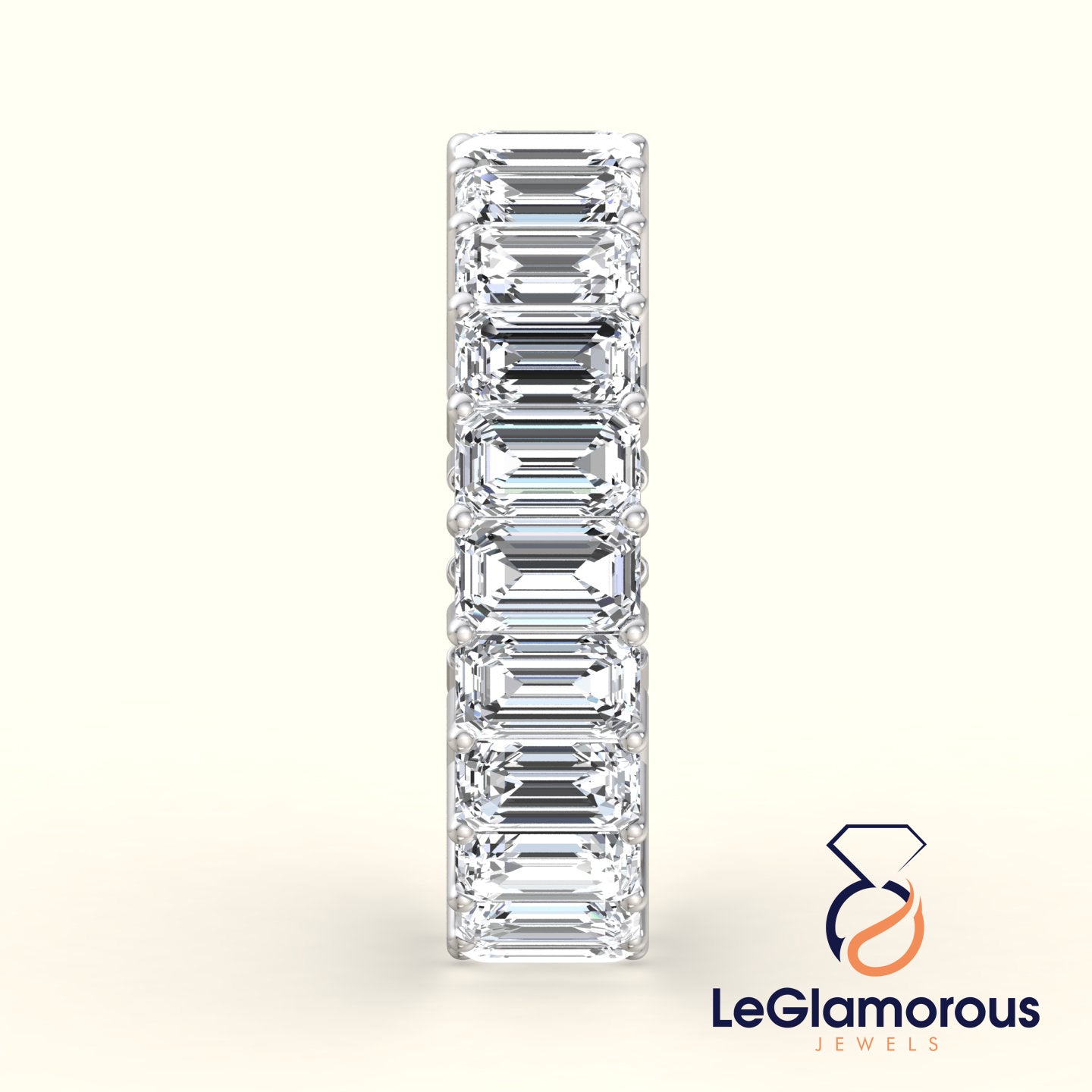 5*3 MM Emerald Cut Moissanite Diamond Full Eternity Band For Christmas Gift