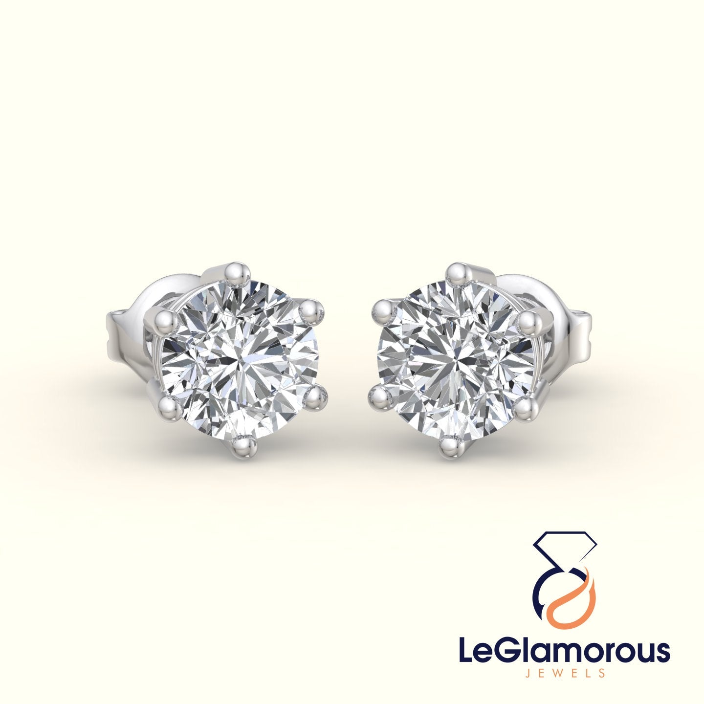 Lab Grown Diamond Stud Earrings, EF/VS Lab Diamond Wedding Earrings