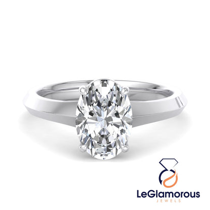 Oval Solitaire Moissanite Diamond Engagement Ring For Christmas Gift