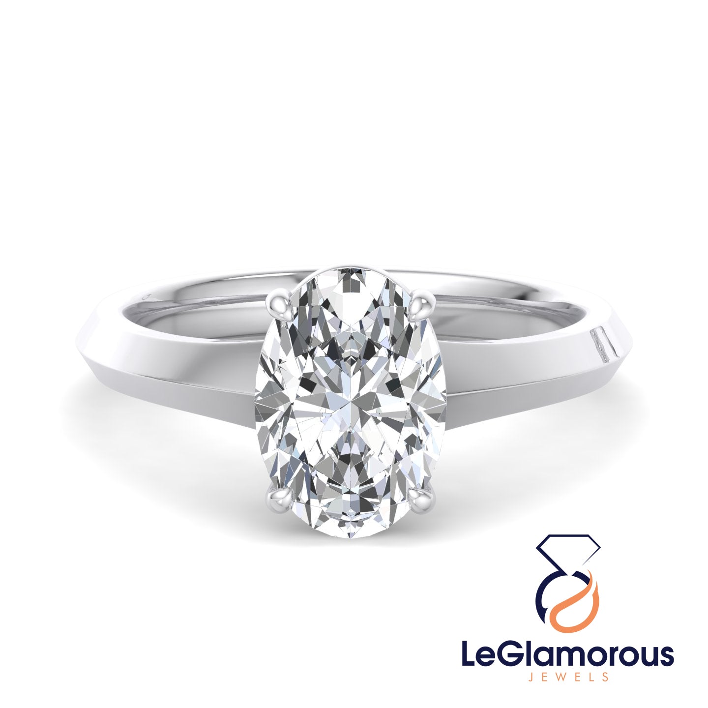 Oval Solitaire Lab Grown Diamond Engagement Ring For Christmas Gift