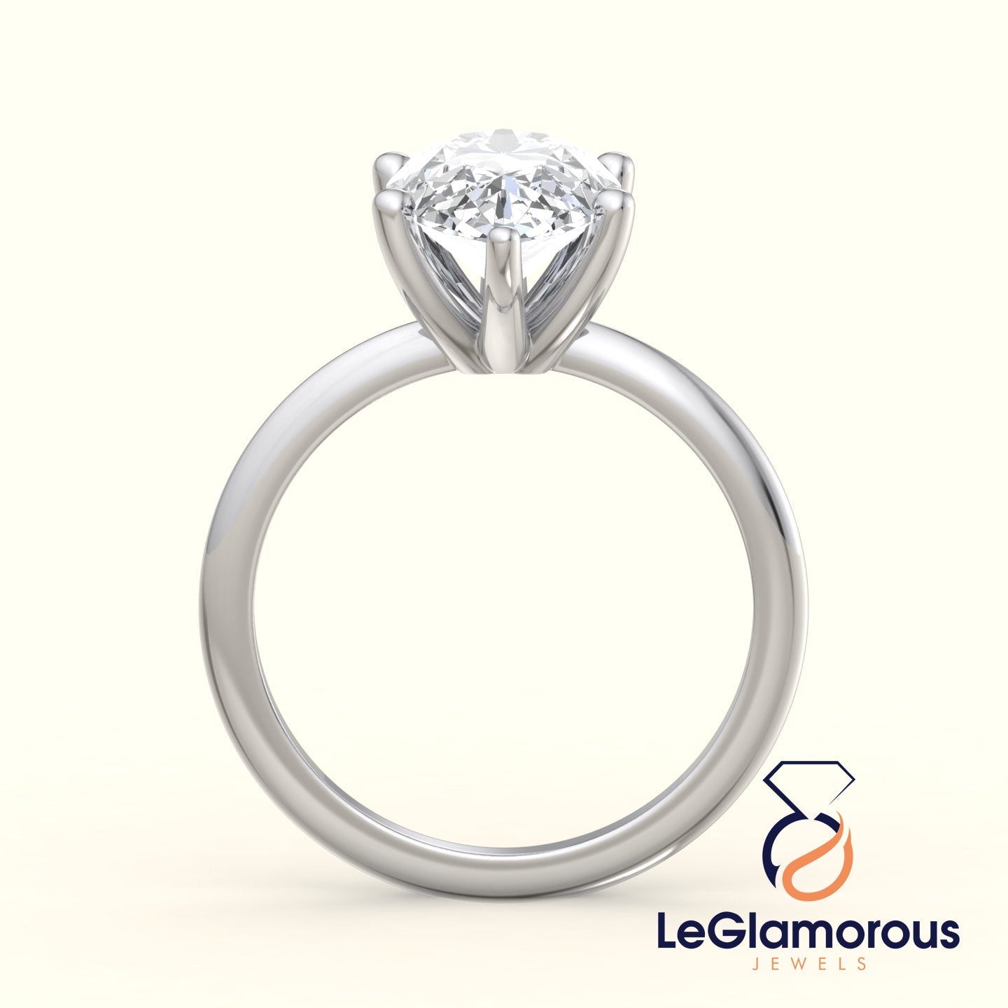 Pear Solitaire Lab Grown Diamond Engagement Ring For Wedding Gift