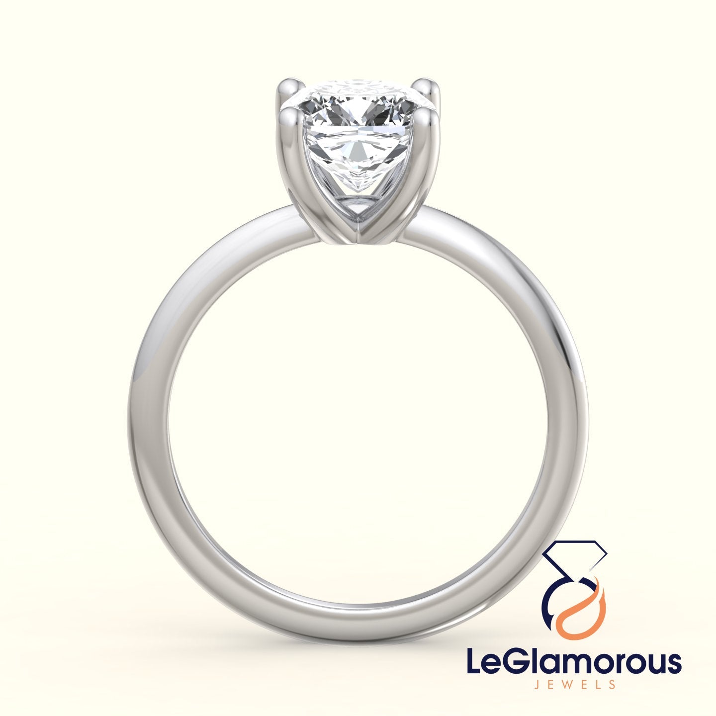 Squre Cushion Solitaire Lab Grown Engagement Ring For Anniversary Gift