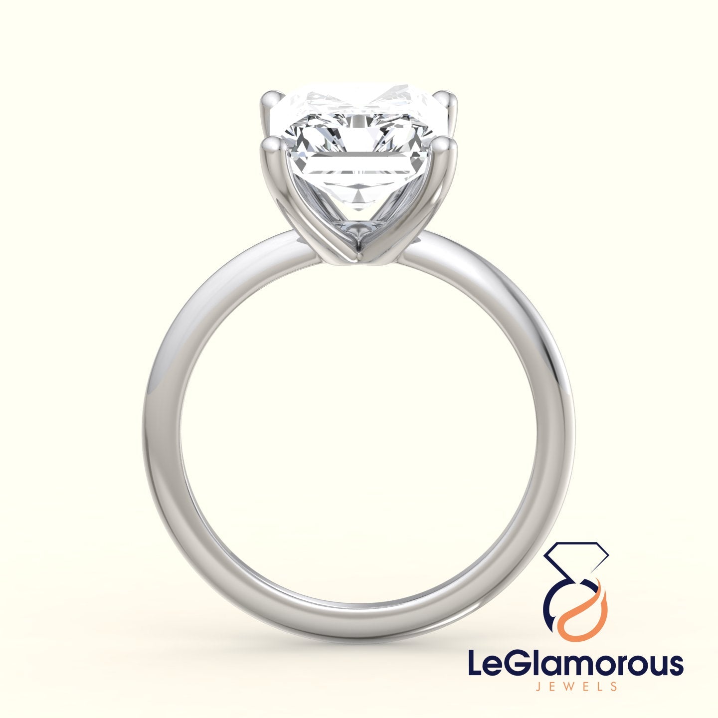 Radiant Solitaire Lab Grown Diamond Engagement Ring For Wedding Gift