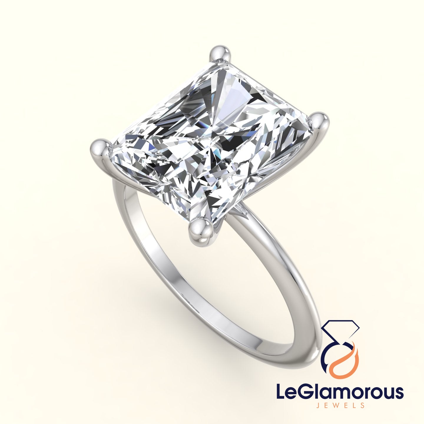 Radiant Solitaire Lab Grown Diamond Engagement Ring For Wedding Gift