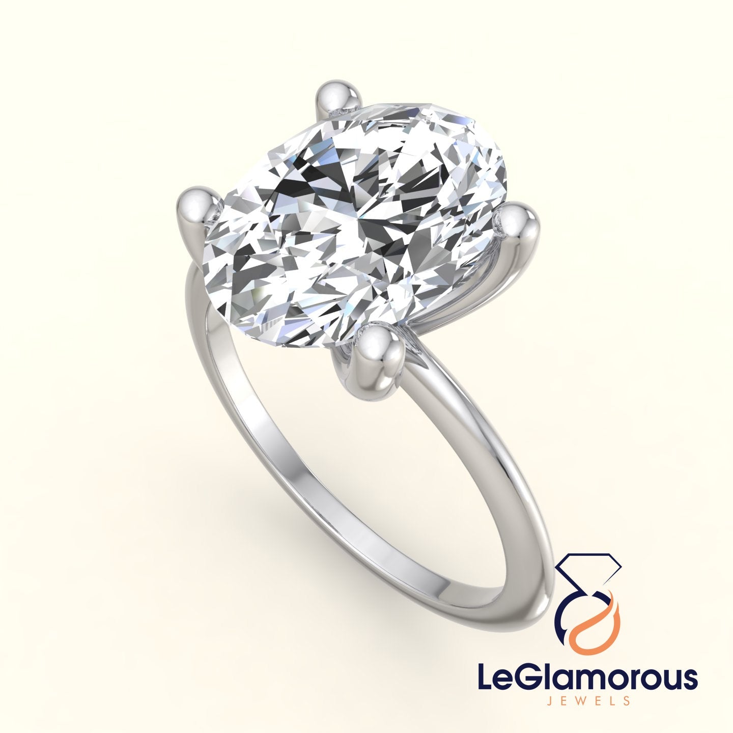 Oval Solitaire Lab Grown Diamond Engagement Ring For Christmas Gift