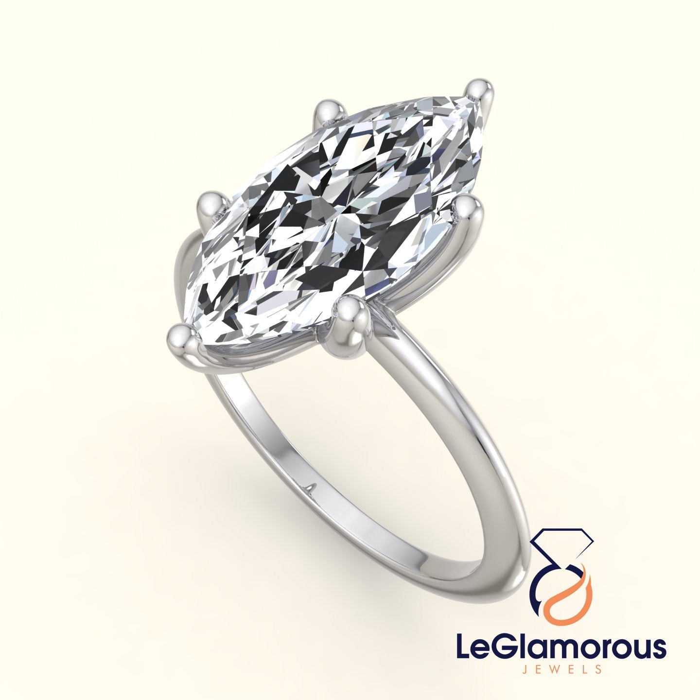 Marquise Solitaire Lab Grown Diamond Engagement Ring For Christmas Gift